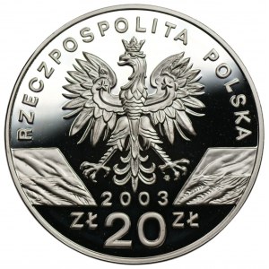 20 złotych 2003 - Węgorz Europejski + folder emisyjny