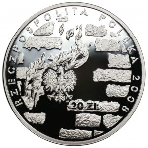 20 Zloty 2008 - 65. Jahrestag des Aufstandes im Warschauer Ghetto + Heftmappe
