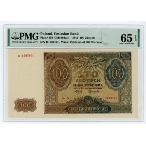 100 złotych 1941 - seria D - PMG 65 EPQ