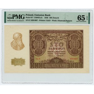 100 złotych 1940 - seria E - PMG 65 EPQ