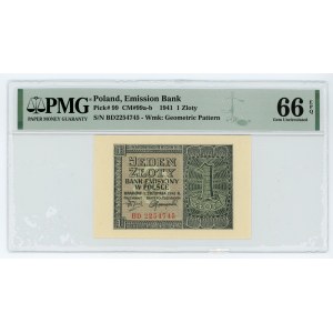 1 złoty 1941 - seria BD - PMG 66 EPQ