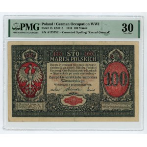 100 Polnische Mark 1916 - Allgemeine Serie A - PMG 30