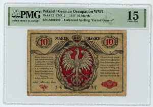 10 marek polskich 1916 - Generał seria A - Biletów - PMG 15