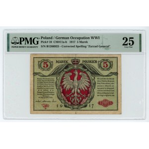 5 Polish marks 1916 - General Series B - PMG 25