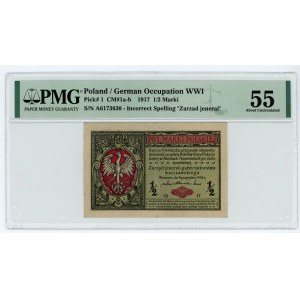 1/2 Polish mark 1916 - jeneral series A - PMG 55