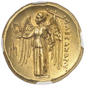 Macédoine (royaume de), Alexandre III le Grand (336-323 av. J.-C.). Distatère d’Or ND (330-320), Amphipolis.
