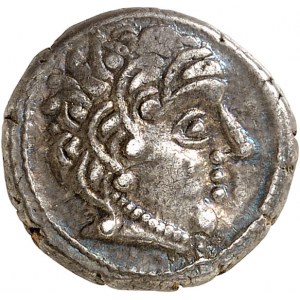 Bituriges Cubes. Drachme au cavalier et à la main, classe II ND (fin du IIe - début du Ier siècle avant J.-C.).