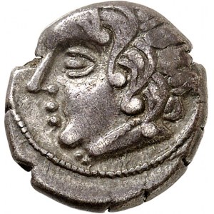 Pictons / Bituriges. Drachme au loup et au cheval, classe II ND (fin du IIe - début du Ier siècle avant J.-C.).
