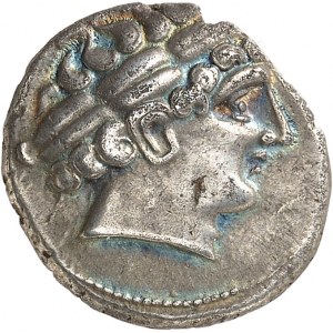 Trésor de Bridiers. Drachme au lion et au chaudron ND (IIIe-IIe s. av. J.-C.).