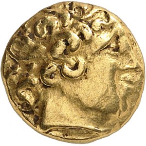 Helvètes ?. Quart du type « de Ménestreau », imitation de Philippe II ND (IIIe - IIe siècle avant J.-C.).