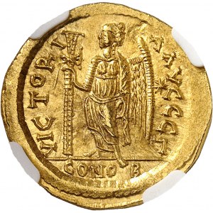 Zenon (476-491). Solidus 476-491, Constantinople, 3e officine.