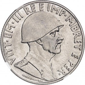 Victor-Emmanuel III (1900-1946). Essai de 1 lek, Flan bruni (PROOF) 1939 - An XVIII, R, Rome.