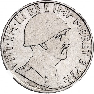 Victor-Emmanuel III (1900-1946). Essai de 1 lek, Flan bruni (PROOF) 1939 - An XVIII, R, Rome.