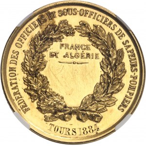 IIIe République (1870-1940). Médaille d’Or, Fédération des officiers et sous-officiers de Sapeurs-pompiers de France et d’Algérie 1884, Paris.