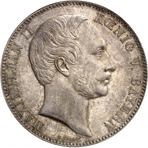 Bavière, Maximilien II (1848-1864). Double thaler 1863, Munich.