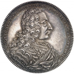 Hohenlohe-Neuenstein-Weikersheim, Charles Louis (1702-1756). Essai de thaler, frappe spéciale 1752 PPW, Nuremberg.