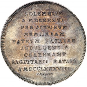 Ratisbonne (ville libre de). Thaler commémoratif, concours de tir à l’arc 1788 BK, Ratisbonne.
