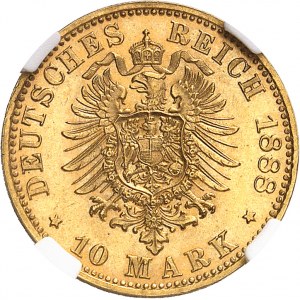 Saxe, Albert (1873-1902). 10 mark 1888, E, Muldenhutten.