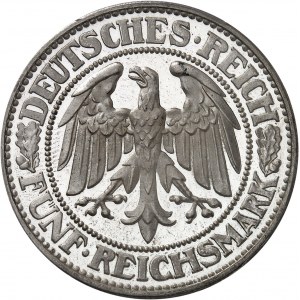 République de Weimar (Empire allemand) (1918-1933). 5 (fünf) mark, Flan bruni (PROOF) 1930, A, Berlin.