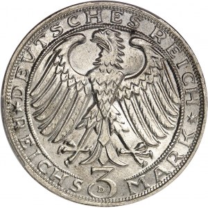 République de Weimar (Empire allemand) (1918-1933). 3 mark du 400e anniversaire de la mort de Dürer 1928, D, Munich.