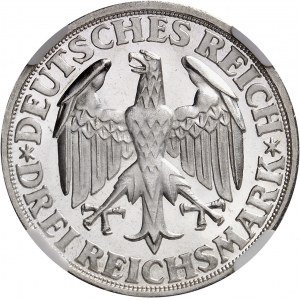 République de Weimar (Empire allemand) (1918-1933). 3 (drei) mark du 1000e anniversaire de Dinkelsbühl, Flan bruni (PROOF) 1928, D, Munich.