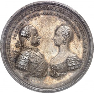 Joseph II (1765-1790). Médaille de mariage de l’archiduc Joseph (II) avec Marie-Isabelle de Bourbon-Parme par J. L. Œxlein 1760.
