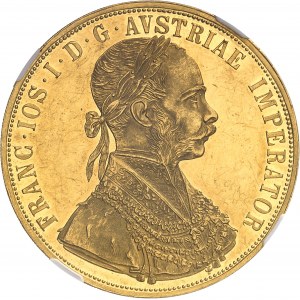 François-Joseph Ier (1848-1916). 4 ducats, aspect Flan bruni (PROOFLIKE) 1885, A, Vienne.