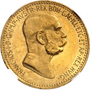 François-Joseph Ier (1848-1916). 10 corona, 60e anniversaire de règne 1908, Vienne.