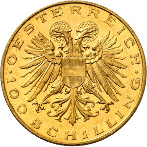 République (1918-1938). 100 schilling MAGNA MATER 1937, Vienne.