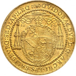 Salzbourg (évêché de), Guidobald von Thun (1654-1668). 8 ducats, inauguration de la statue du Christ 1654, Salzbourg.