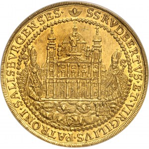 Salzbourg (évêché de), Guidobald von Thun (1654-1668). 8 ducats, inauguration de la statue du Christ 1654, Salzbourg.