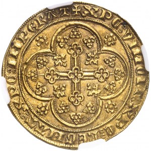 Flandres (comté de), Louis de Male (1346-1384). Écu d’or à la chaise ND (1346-1384), Gand ou Malines.