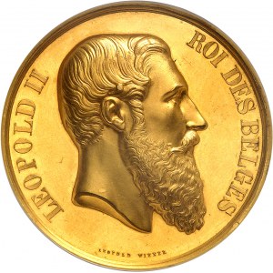 Léopold II (1865-1909). Médaille d’Or, Premier prix du concours d’équitation complet militaire de Boitsfort 1905, Bruxelles.