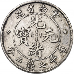 Empire de Chine, Guangxu (Kwang Hsu) (1875-1908), province du Yunnan. Dollar (7 mace et 2 candareens) ND (1908), Kunming.