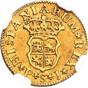 Philippe V (1700-1746). 1/2 escudo 1742 PJ, S, Séville.
