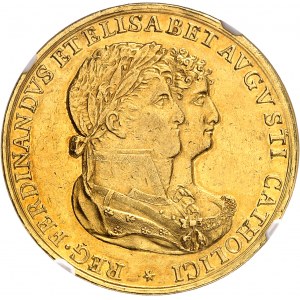 Ferdinand VII (1808-1833). Médaille d’Or, mariage de Ferdinand VII et d’Isabelle de Bragance 1816, Cadix.