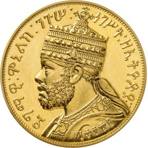 Ménélik II (1889-1913). Médaille monétiforme au module d’un talar (gold talari) EE 1889 (1897 - c.1960), Londres (J. Pinches).