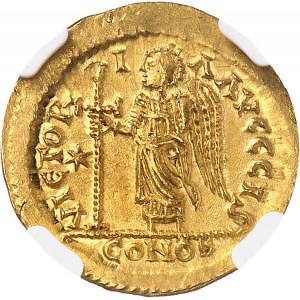 Burgondes, Sigismond (516-524). Solidus au nom de Justin Ier ND (518-524), Lyon ?