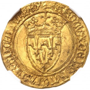 Charles VI (1380-1422). Écu d’or à la couronne, 5e émission ND (1411-1419), Saint-Lô.