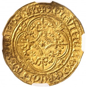 Charles VI (1380-1422). Écu d’or à la couronne, 5e émission ND (1411-1419), Saint-Lô.