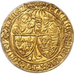 Henri VI d'Angleterre (1422-1453). Salut d’or 2e émission ND (1422), lis, Saint-Lô.