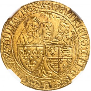 Henri VI d'Angleterre (1422-1453). Salut d’or 2e émission ND (1422), léopard, Rouen.