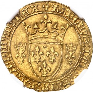 Charles VII (1422-1461). Écu d’or à la couronne 3e type, ou écu neuf, 1ère émission ND (1436), Montpellier.