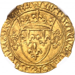 Louis XI (1461-1483). Écu d’or à la couronne, 1ère émission ND (1461), Lyon.