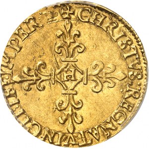 Charles IX (1560-1574). Écu d’or au soleil 1565, H, La Rochelle.