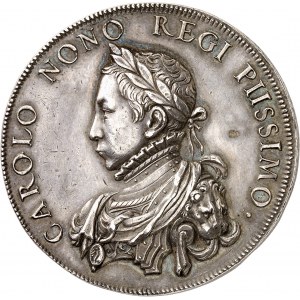 Charles IX (1560-1574). Médaille, le roi Charles IX juste et pieux, par Antoine Brucher 1564 (frappe postérieure), Paris.