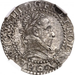 Henri III (1574-1589). Demi-franc au col plat 1587, G, Poitiers.