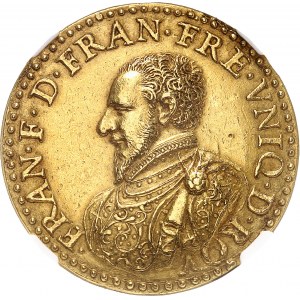 Henri III (1574-1589). Médaille d’or, François d’Anjou, frère du Roi et son acceptation du trône des Pays-Bas selon le Traité de Plessis-Lès-Tours 1580, Paris.