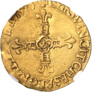 Henri IV (1589-1610). Écu d’or au soleil, 2e type 1595, &, Aix-en-Provence.
