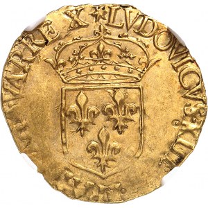 Louis XIII (1610-1643). Écu d’or au soleil, 1er type 163[0], I, Limoges.